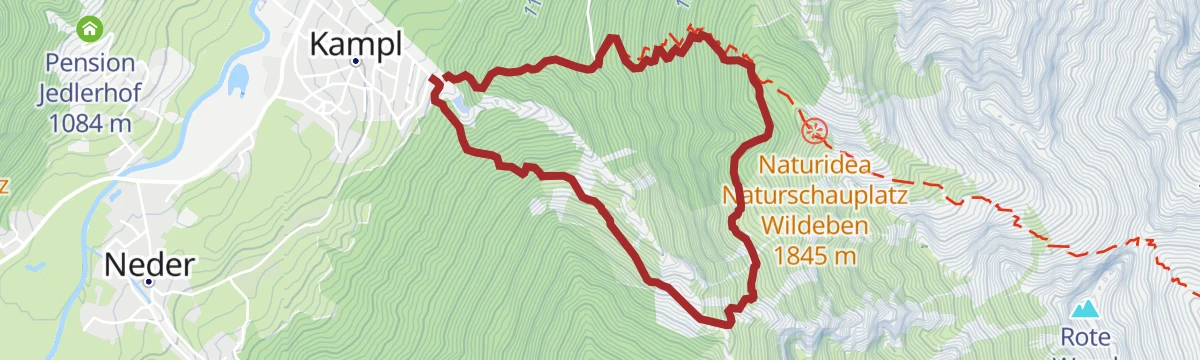 Route map: Kampl - Kampler Höhle - Wildeben